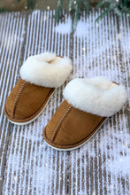 Load image into Gallery viewer, Camel Plush Suede Winter Home Slippers
