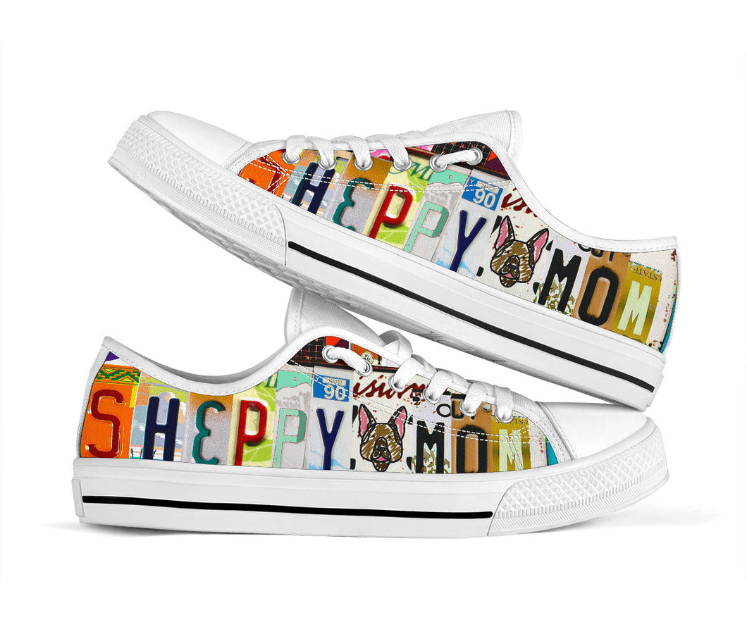 Sheppy Husky Mom - Women’s Low Top Shoes White