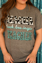 Load image into Gallery viewer, Teacher Cow Print/Leopard Tee
