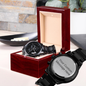 The Ultimate Keepsake: Custom Engraved Black Chronograph Watch