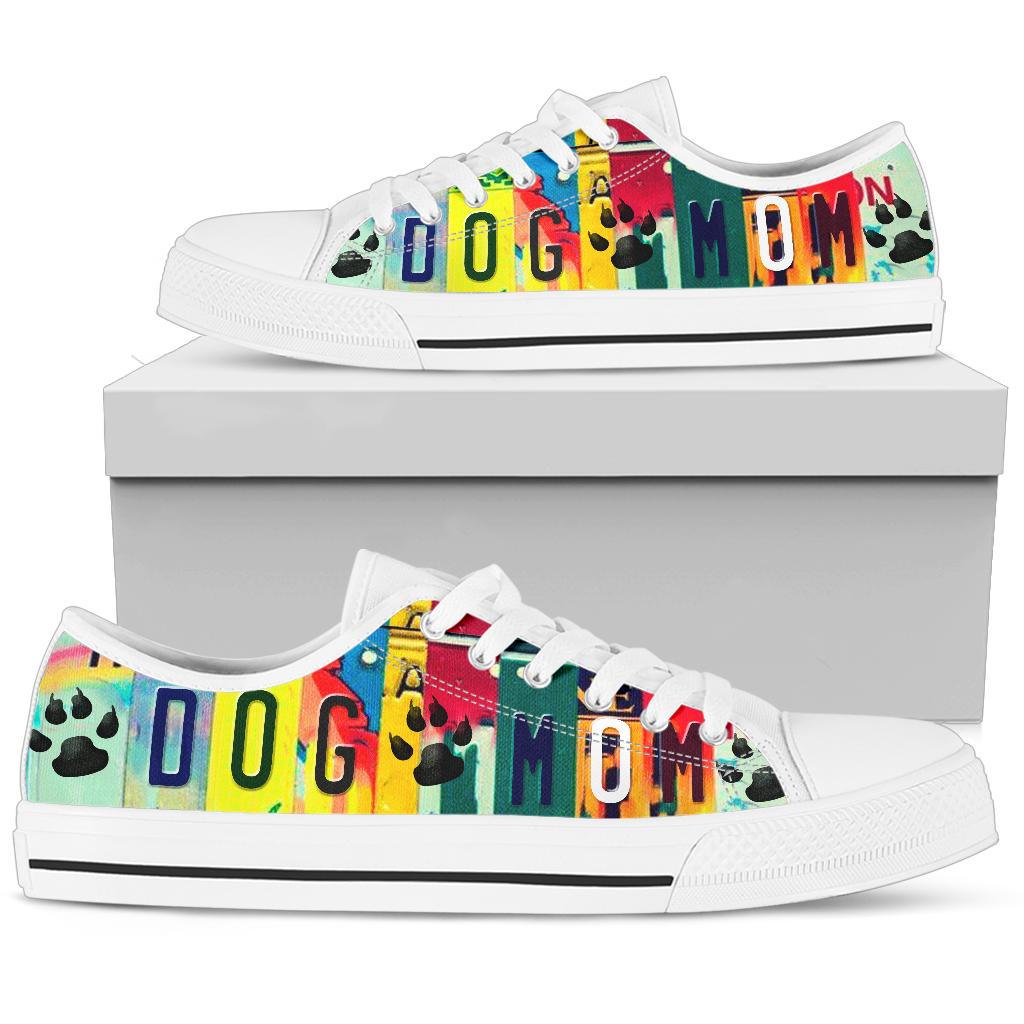 Dog Mom - Unisex Low Top Shoes White