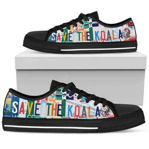 Save The Koala - Unisex Low Top Shoes Black