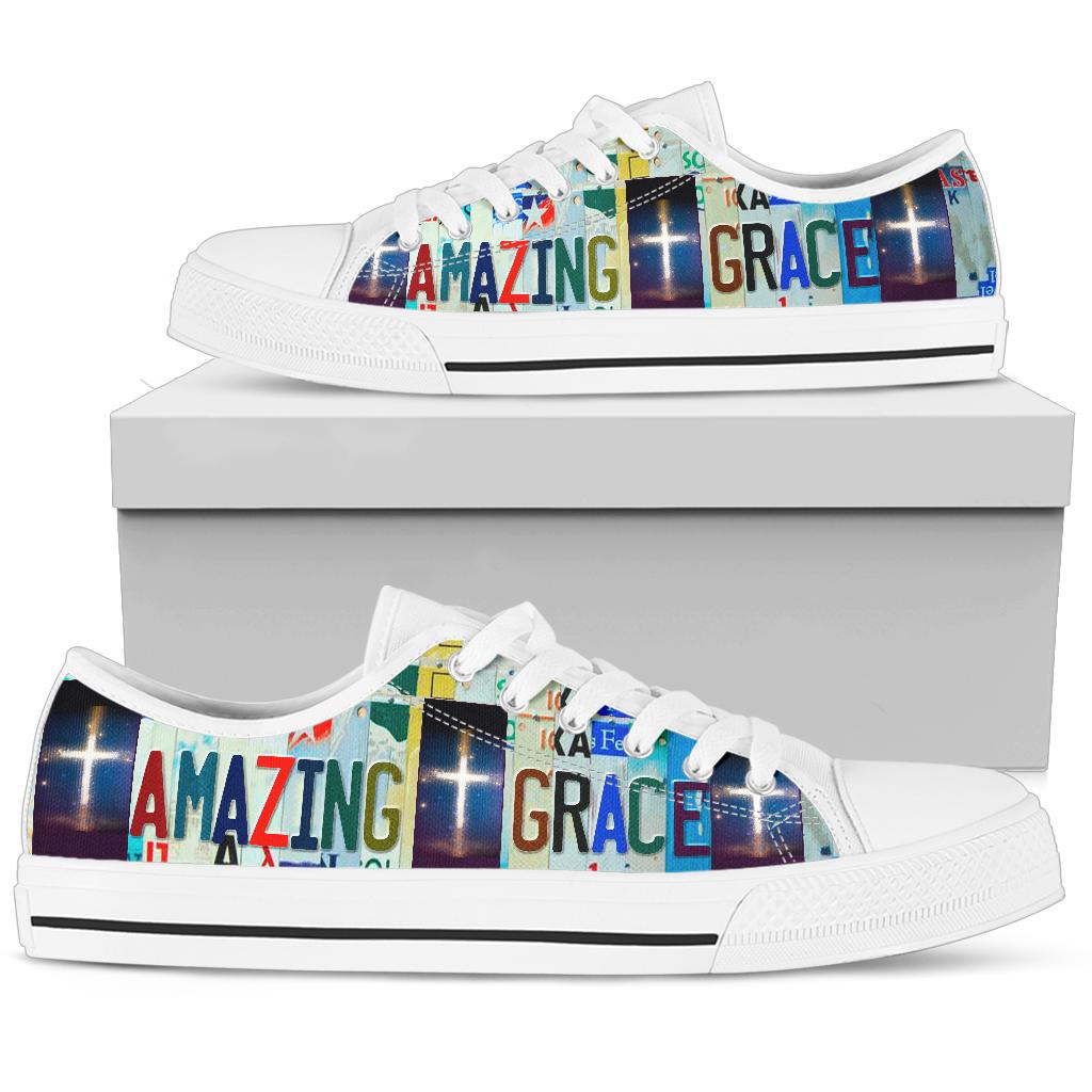 Amazing Grace - Unisex Low Top Shoes White