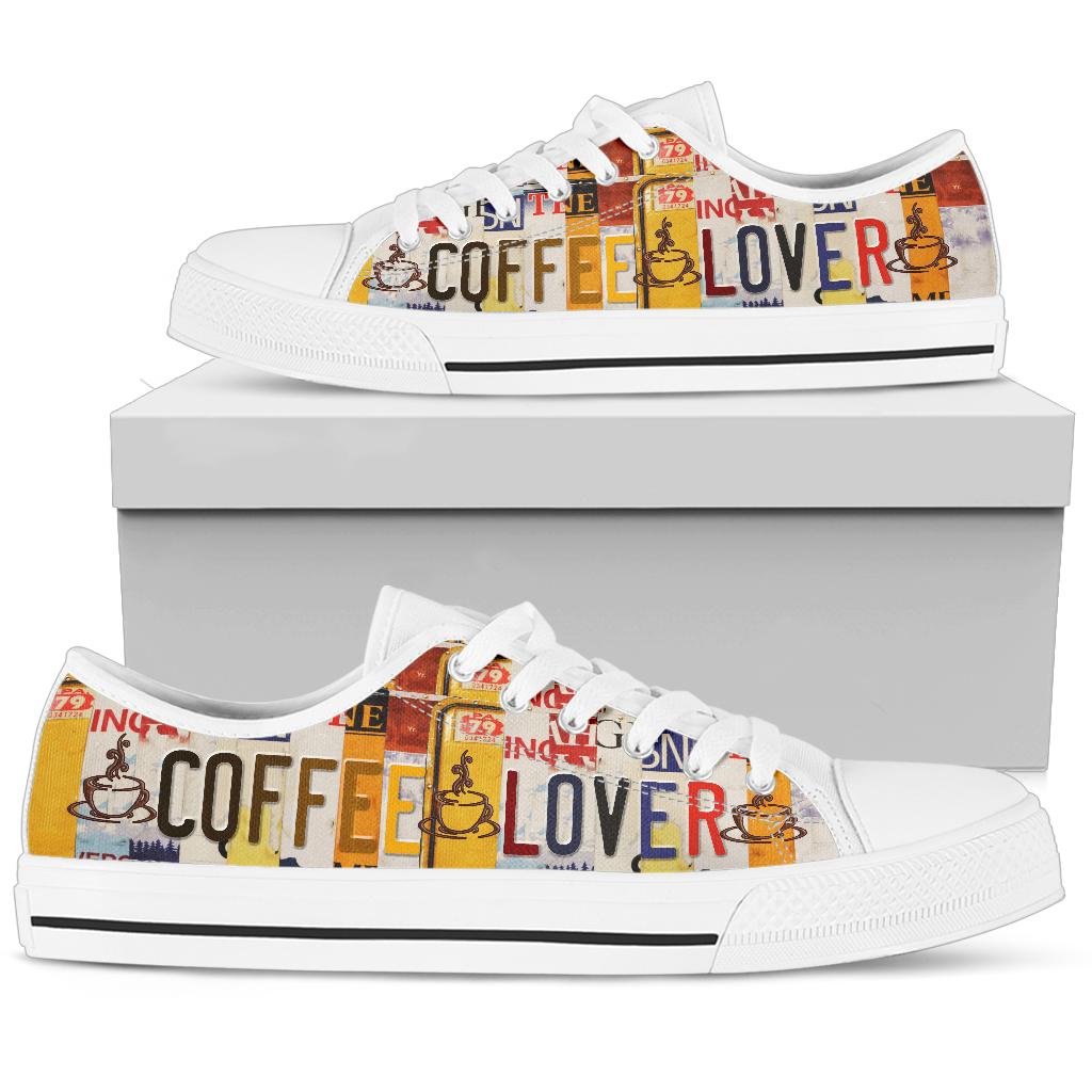 Coffee Lover - Unisex Low Top Shoes White