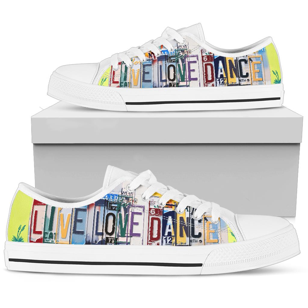 Live Love Dance - Unisex Low Top Shoes White