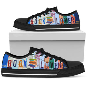 Book Lover - Unisex Low Top Shoes Black