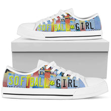 Load image into Gallery viewer, Softball Girl - Women’s Low Top Shoes White
