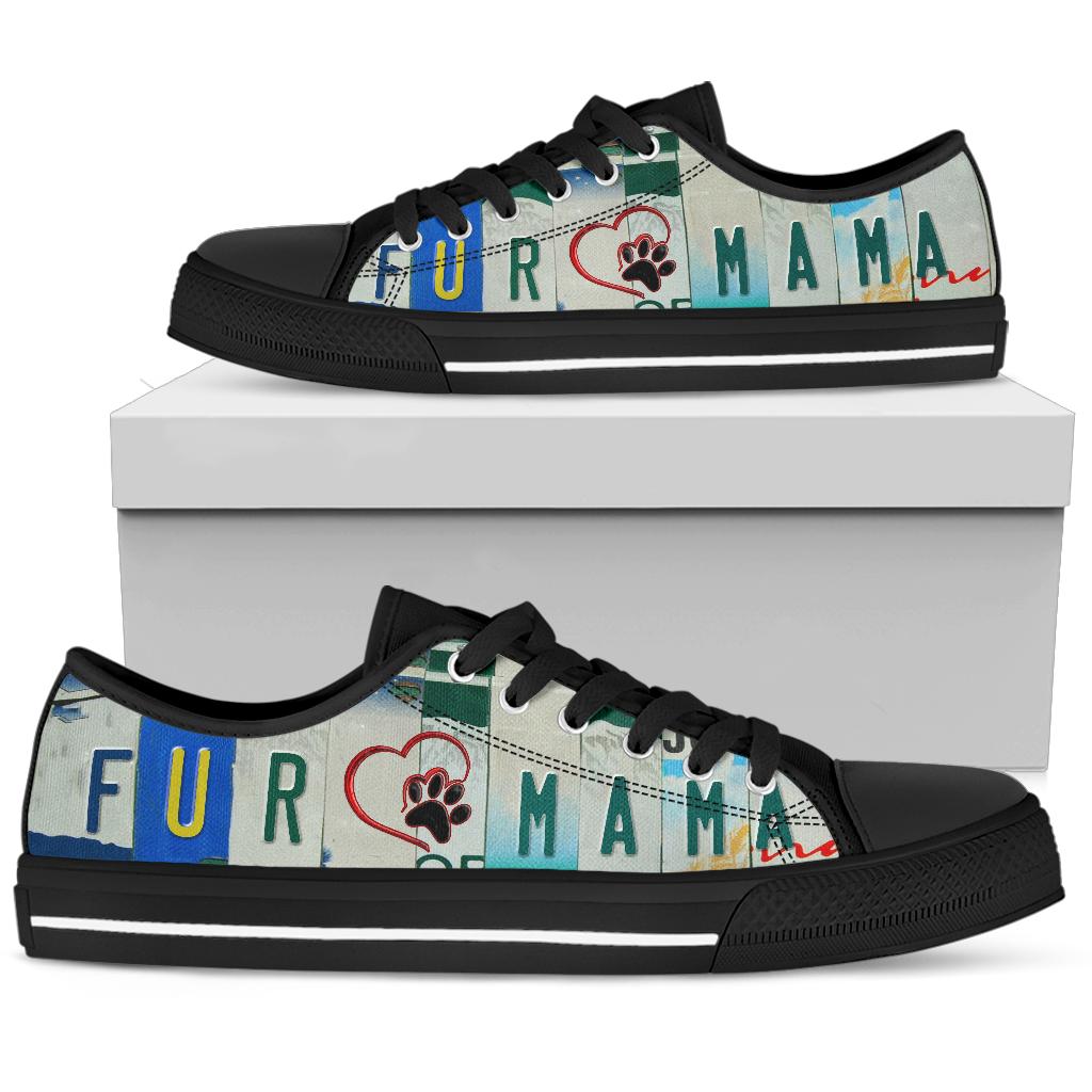 Fur Mama - Women’s Low Top Shoes Black