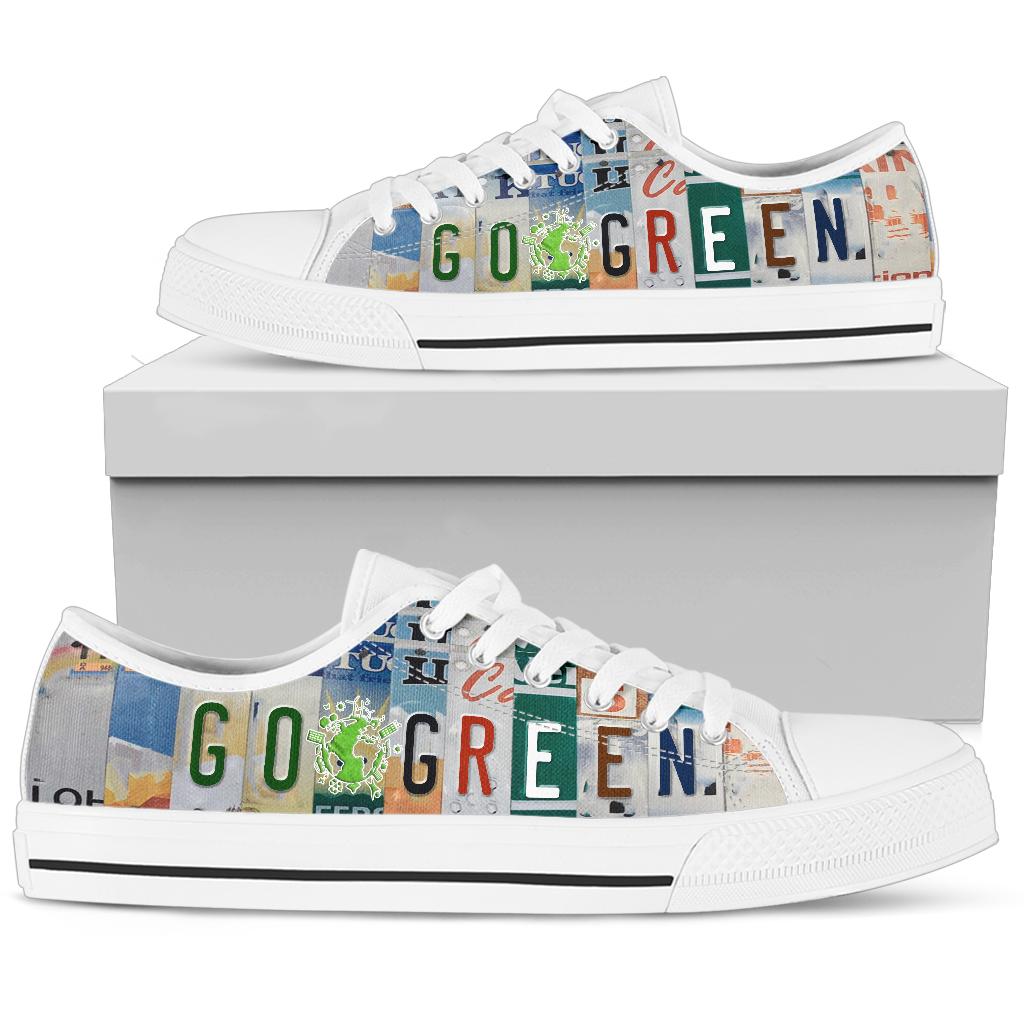 Go Green - Unisex Low Top Shoes White