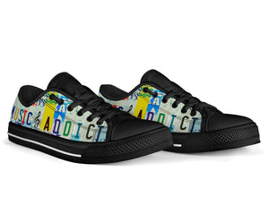 Music Addict - Unisex Low Top Shoes Black