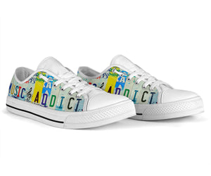 Music Addict - Unisex Low Top Shoes White