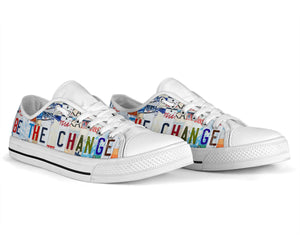 Be The Change - Unisex Low Top Shoes White