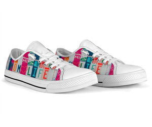 Mom Life - Unisex Low Top Shoes White