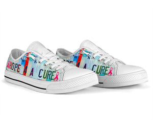 Hope For A Cure - Unisex Low Top Shoes White