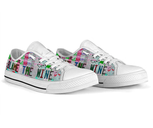 Blame The Wine - Unisex Low Top Shoes White