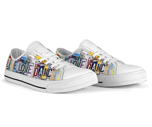 Live Love Dance - Unisex Low Top Shoes White