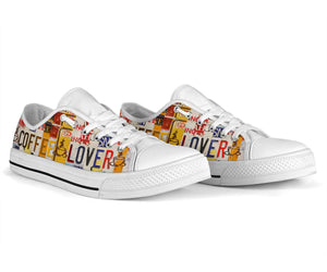 Coffee Lover - Unisex Low Top Shoes White