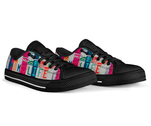 Mom Life - Unisex Low Top Shoes Black