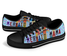 Load image into Gallery viewer, Mermaid Mama - Women’s Low Top Shoes Black
