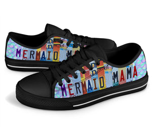 Mermaid Mama - Women’s Low Top Shoes Black