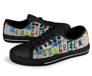 Go Green - Unisex Low Top Shoes Black