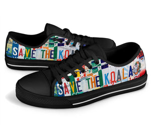 Save The Koala - Unisex Low Top Shoes Black