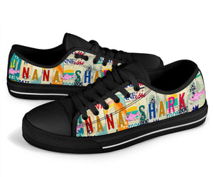 Nana Shark - Women’s Low Top Shoes Black