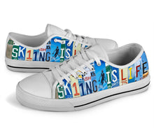 Load image into Gallery viewer, Skiing is Life - Unisex Low Top Shoes White
