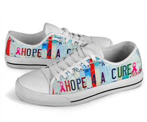 Hope For A Cure - Unisex Low Top Shoes White