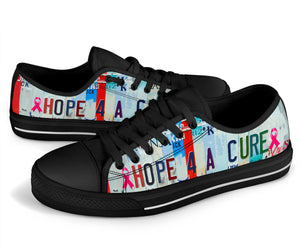 Hope For A Cure - Unisex Low Top Shoes Black