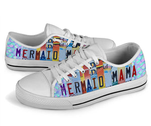 Mermaid Mama - Women’s Low Top Shoes White