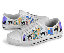 Load image into Gallery viewer, Cat Mom - Unisex Low Top Shoes White
