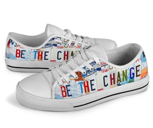 Be The Change - Unisex Low Top Shoes White