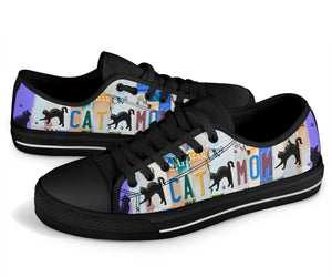 Cat Mom - Unisex Low Top Shoes  Black