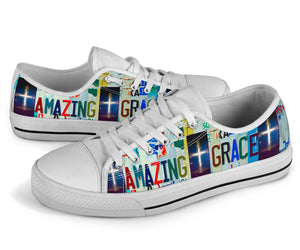 Amazing Grace - Unisex Low Top Shoes White