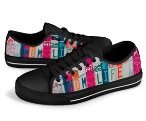 Mom Life - Unisex Low Top Shoes Black