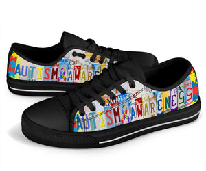 Autism Awareness - Unisex Low Top Shoes Black