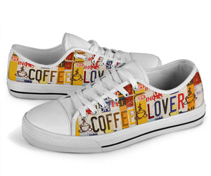 Coffee Lover - Unisex Low Top Shoes White