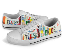 Load image into Gallery viewer, Teacher Pride - Unisex Low Top Shoes White
