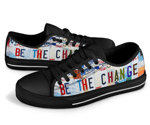 Be The Change - Unisex Low Top Shoes Black