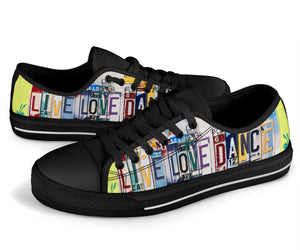 Live Love Dance - Unisex Low Top Shoes Black