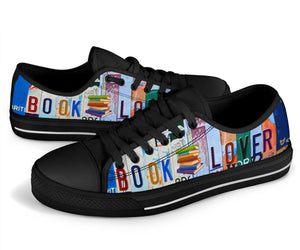 Book Lover - Unisex Low Top Shoes Black