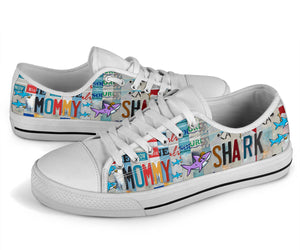 Mommy Shark - Women’s Low Top Shoes White