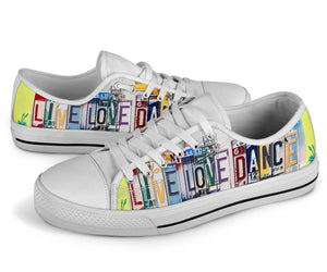 Live Love Dance - Unisex Low Top Shoes White