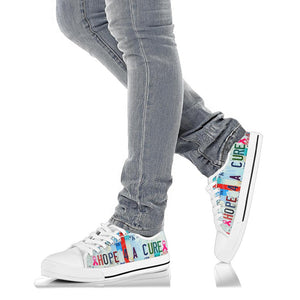 Hope For A Cure - Unisex Low Top Shoes White