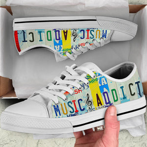 Music Addict - Unisex Low Top Shoes White