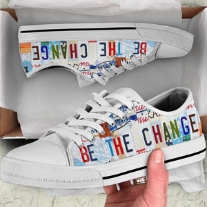 Be The Change - Unisex Low Top Shoes White