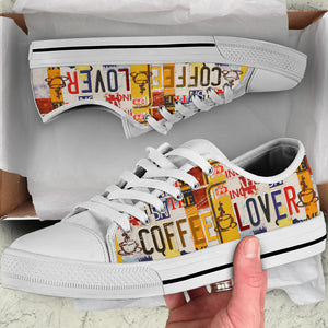 Coffee Lover - Unisex Low Top Shoes White