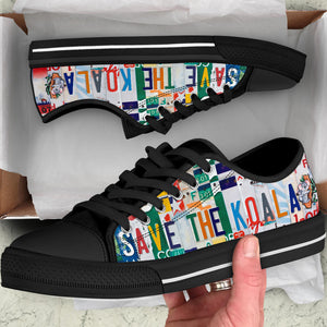 Save The Koala - Unisex Low Top Shoes Black