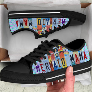 Mermaid Mama - Women’s Low Top Shoes Black